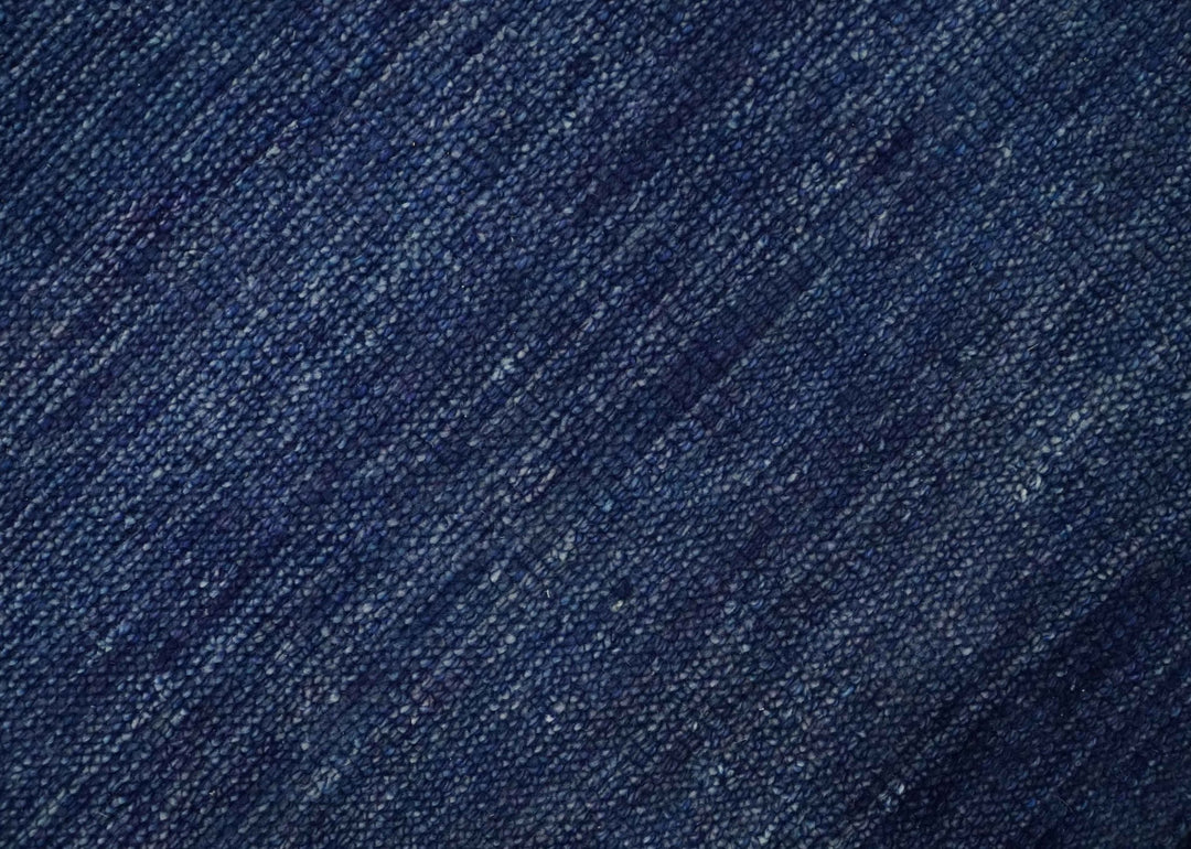 Solid Plane Blue Hand knotted Modern 8x10 wool Area Rug - The Rug Decor