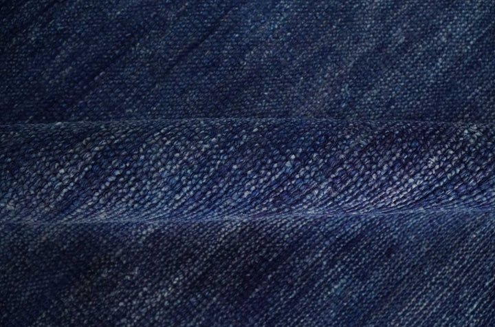 Solid Plane Blue Hand knotted Modern 8x10 wool Area Rug - The Rug Decor