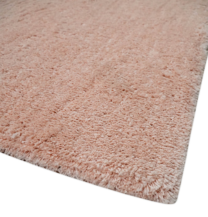 Solid Plush and Soft 3x5, 4x6 and 5x7 Hand Woven Shag Peach Area Rug | SHAG11 - The Rug Decor