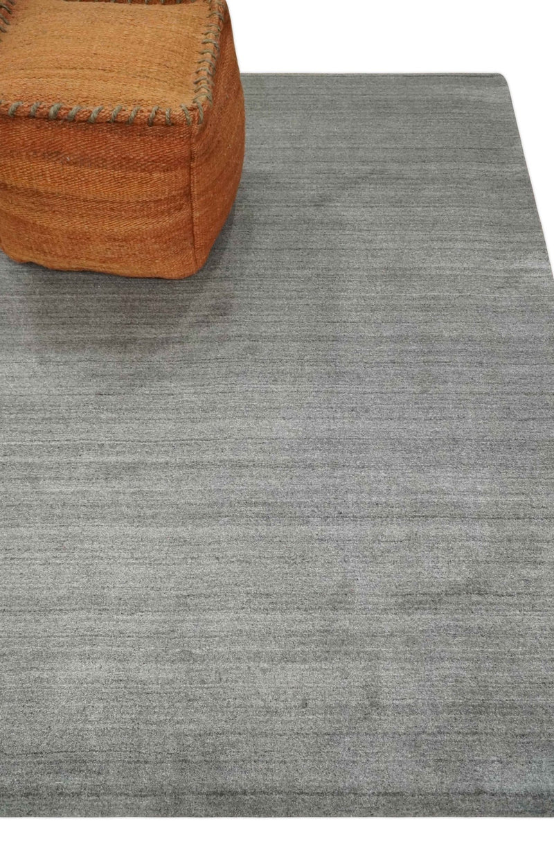 Solid Shaded Gray Shaded Scandinavian 5x7 Blended Wool Flatwoven Area Rug | HL33 - The Rug Decor