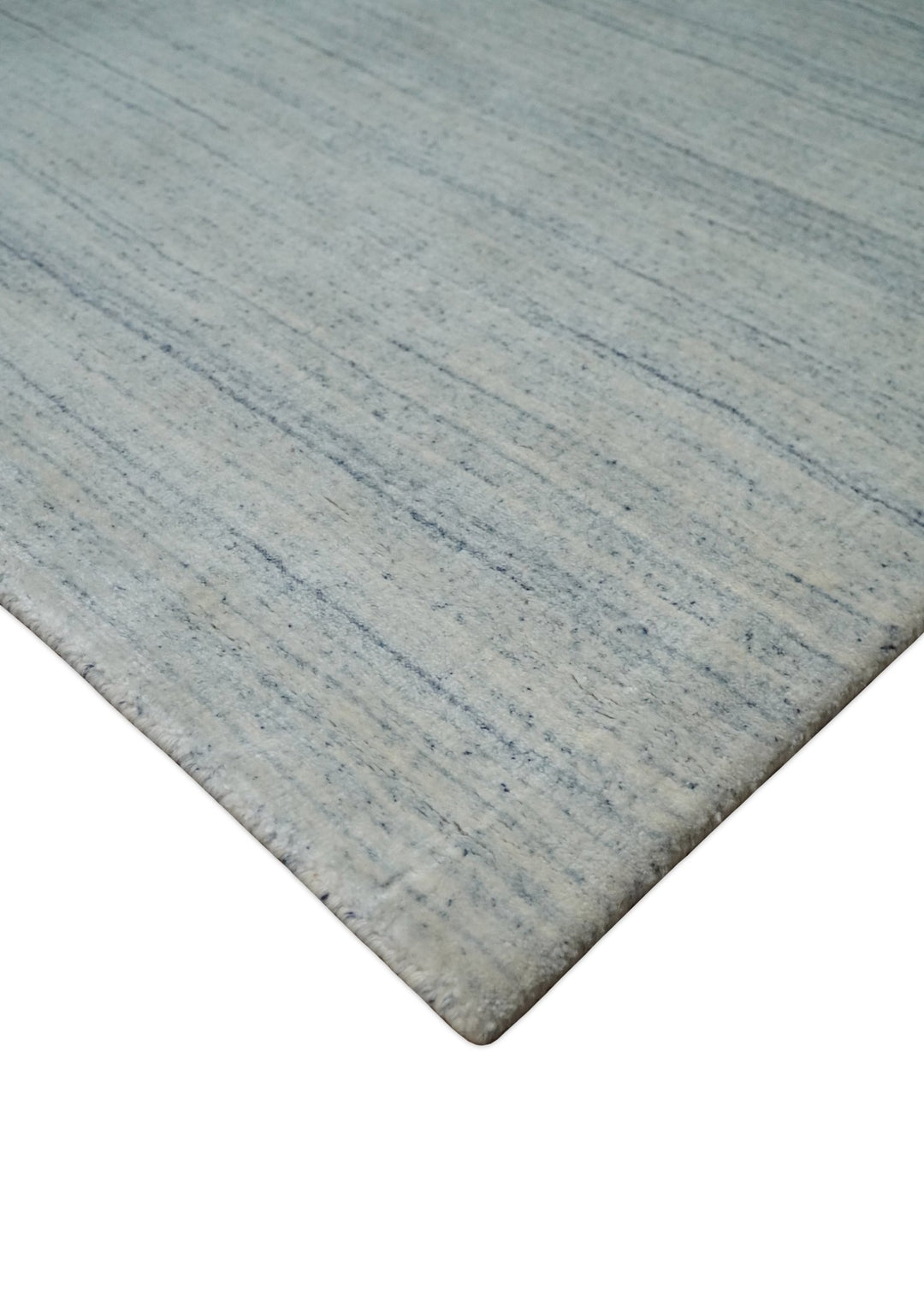 Solid Silver and White Scandinavian 5x7 Blended Wool Flatwoven Area Rug | HL22 - The Rug Decor