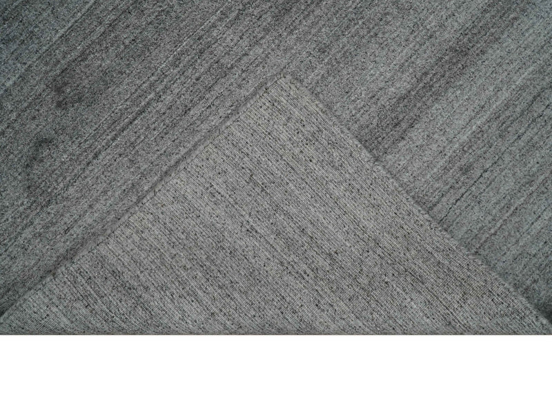 Solid Silver Shaded Scandinavian 5x7 Blended Wool Flatwoven Area Rug | HL37 - The Rug Decor