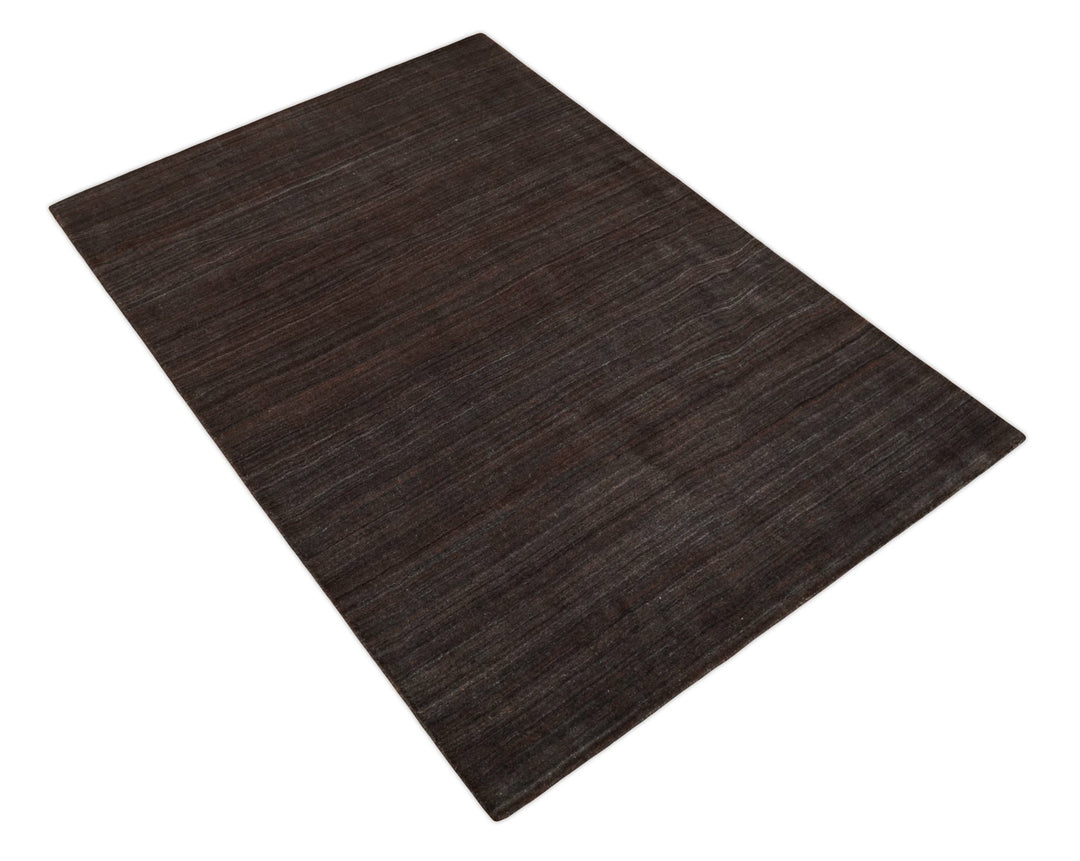 Solid Tan Scandinavian 5x7 Blended Wool Flatwoven Area Rug, Dinning, Kids Rug | HL19 - The Rug Decor