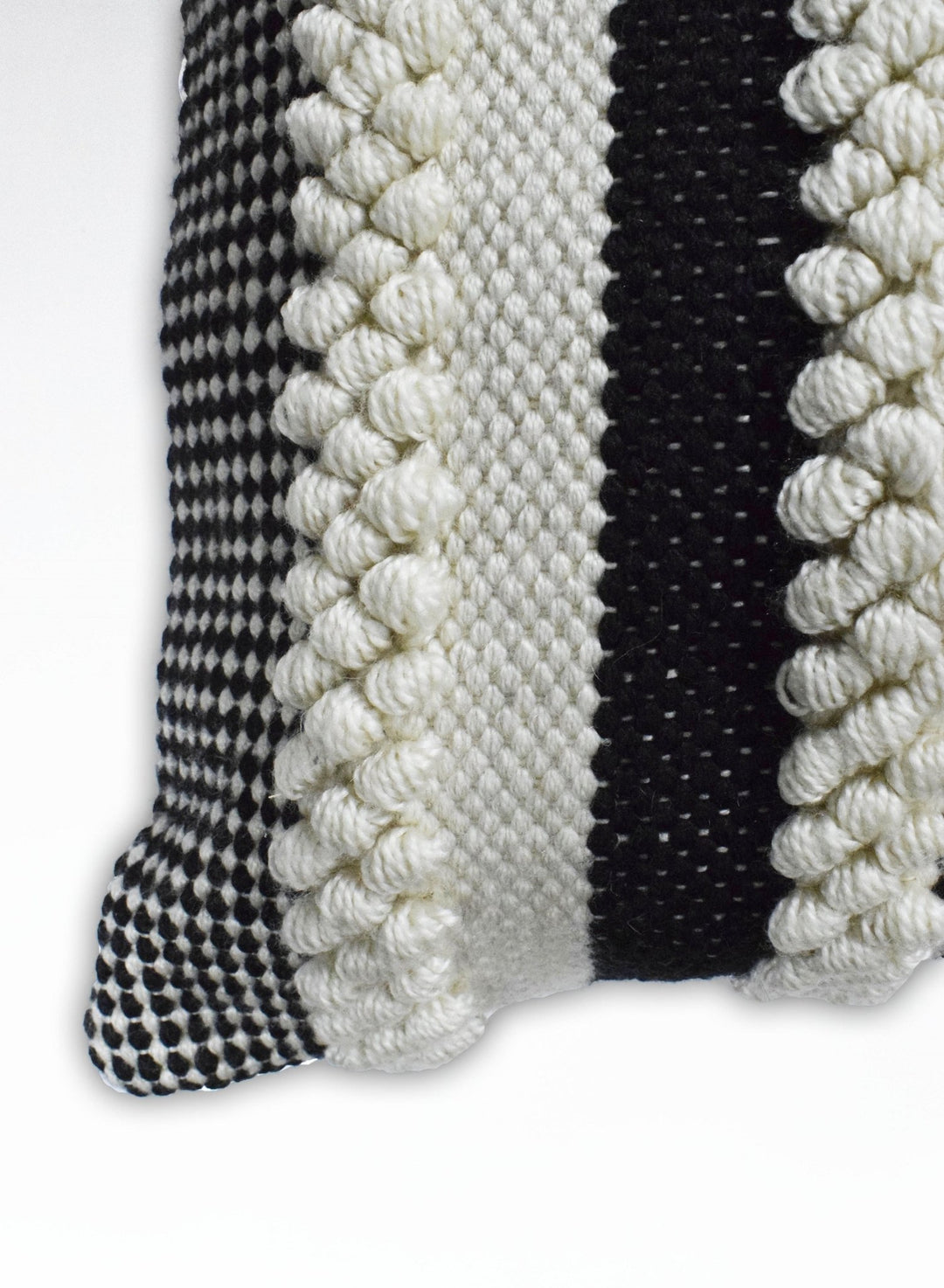 Square Outdoor and Indoor Safe Black and White Striped Pillow - The Rug Decor