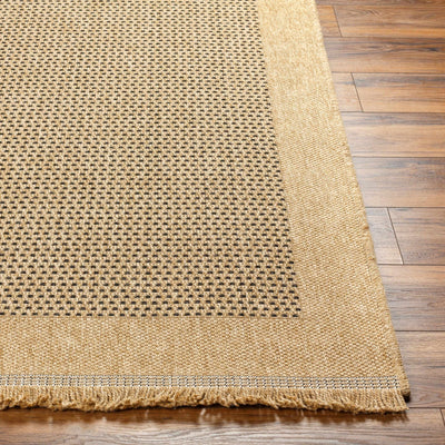 Tan and Charcoal Unique Net Design Flat Woven Indoor and Outdoor Safe Area Rug - The Rug Decor