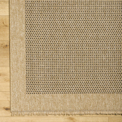 Tan and Charcoal Unique Net Design Flat Woven Indoor and Outdoor Safe Area Rug - The Rug Decor