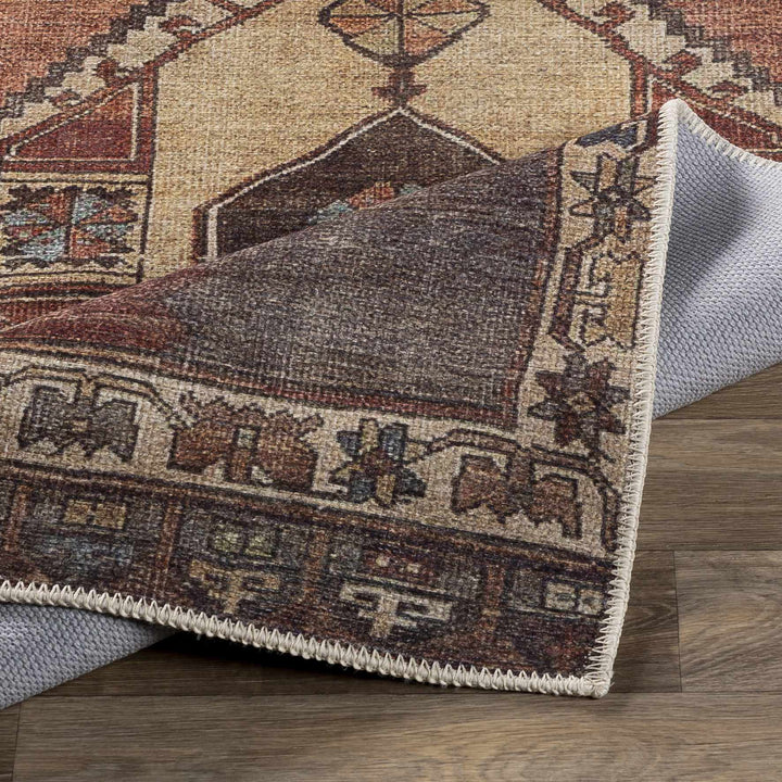 Tan, Beige and Charcoal Antique Style Traditional Machine Washable Area rug - The Rug Decor
