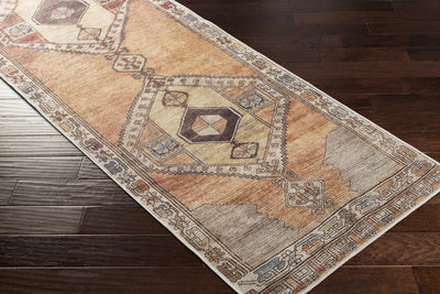 Tan, Beige and Charcoal Antique Style Traditional Machine Washable Area rug - The Rug Decor