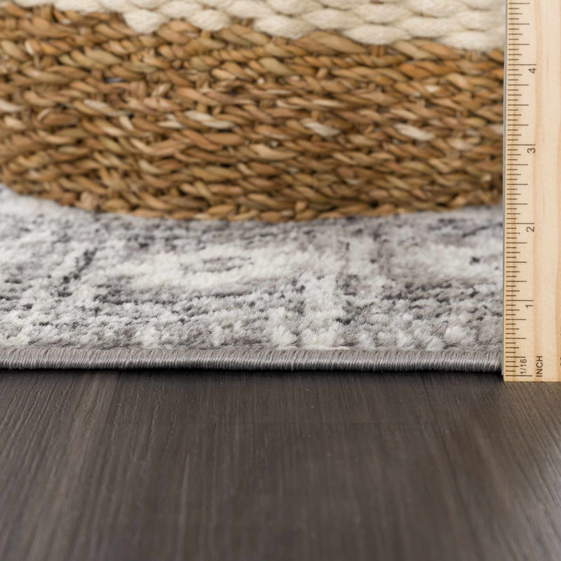 Traditional Beige and Gray Low Pile Indoor Area Rug - The Rug Decor