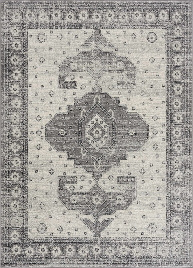 Traditional Beige and Gray Low Pile Indoor Area Rug - The Rug Decor