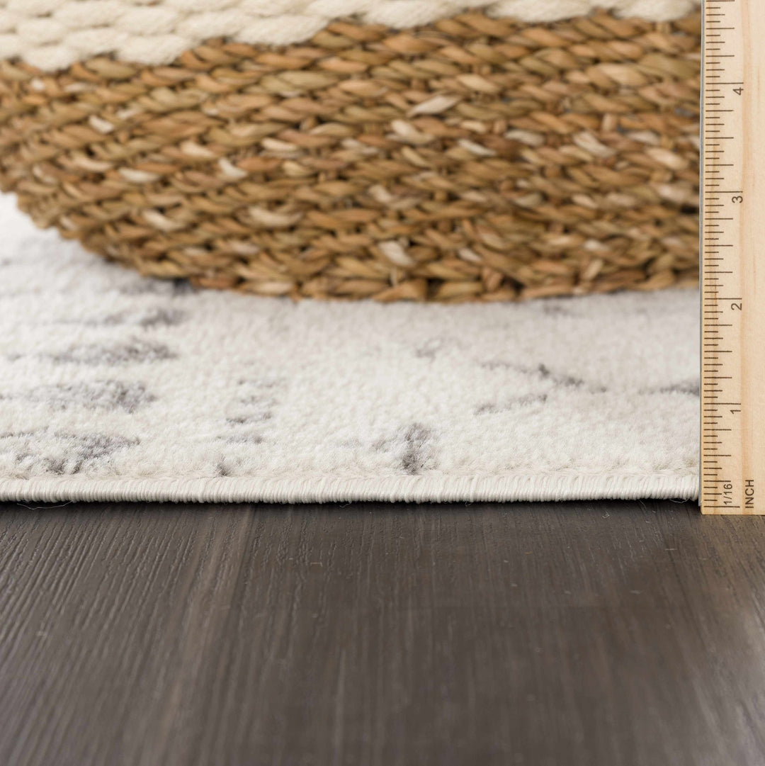 Traditional Beige and Gray low pile Tribal Trellis indoor Area Rug - The Rug Decor