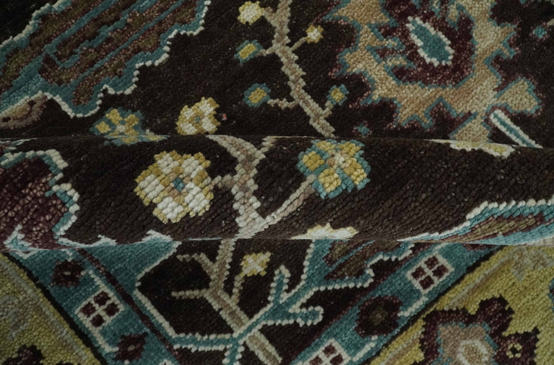 Traditional Black, Beige and Blue Antique Style Hand knotted Wool Area Rug - The Rug Decor