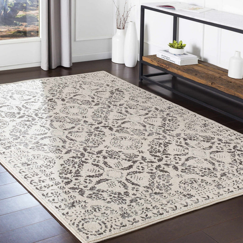 Traditional Bohemian Beige, Gray and Charcoal Medallion Style Area Rug - The Rug Decor