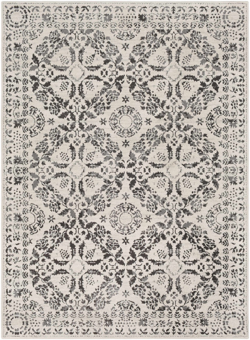 Traditional Bohemian Beige, Gray and Charcoal Medallion Style Area Rug - The Rug Decor