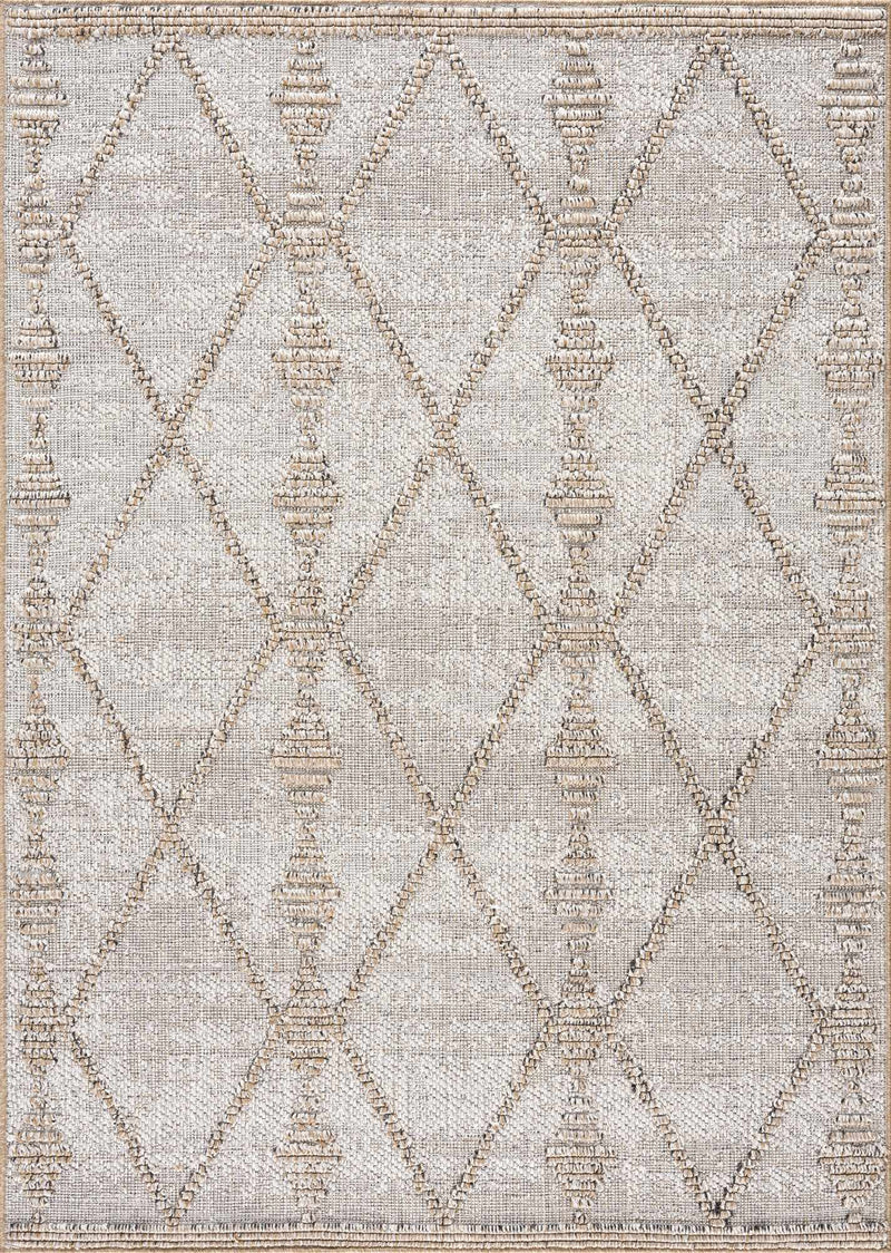 Traditional Contemporary Beige and Camel Medium Pile Outdoor Area Rug - The Rug Decor