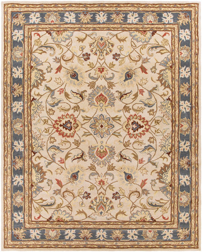 Traditional Design Beige, Olive, Charcoal and Brown Hand Tufted Wool Area Rug - The Rug Decor