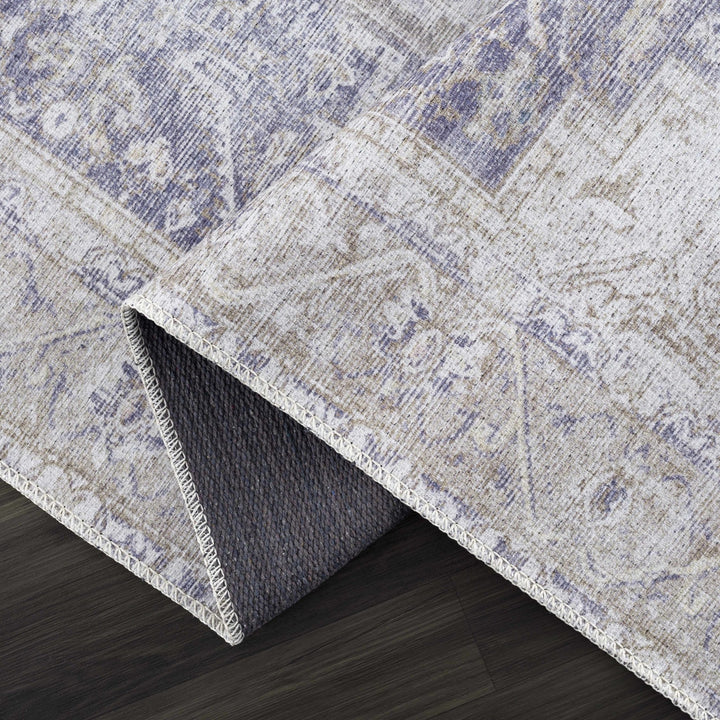 Traditional Design Brown, Violet and Beige Low pile Multi Size Area Rug - The Rug Decor