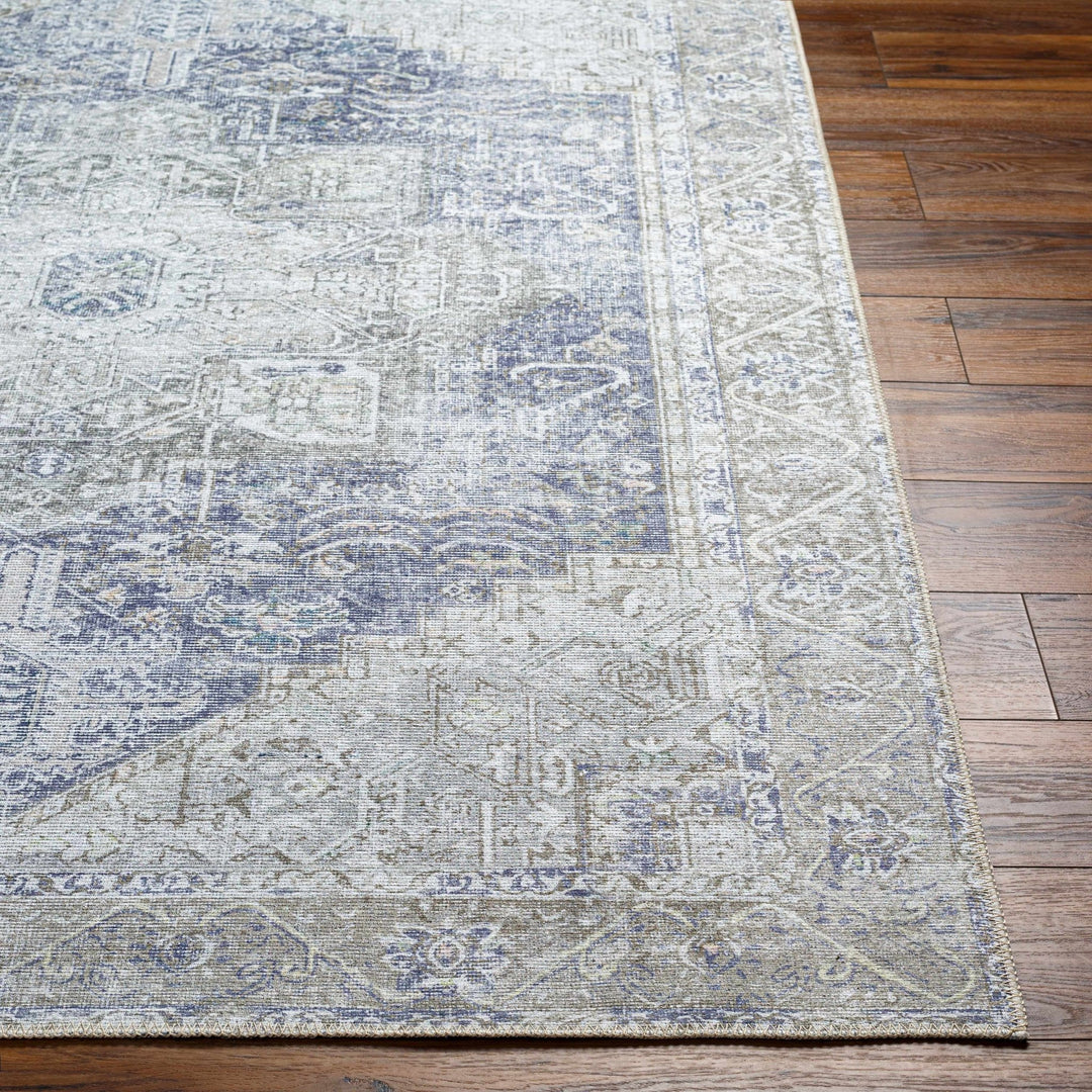 Traditional Design Brown, Violet and Beige Low pile Multi Size Area Rug - The Rug Decor