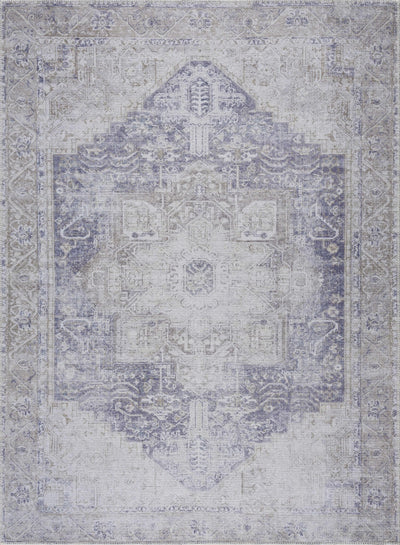 Traditional Design Brown, Violet and Beige Low pile Multi Size Area Rug - The Rug Decor