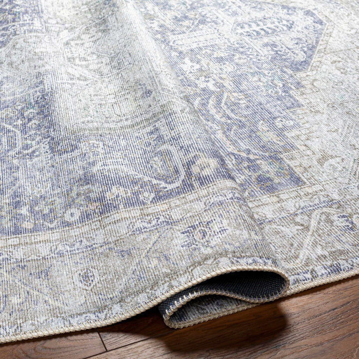 Traditional Design Brown, Violet and Beige Low pile Multi Size Area Rug - The Rug Decor