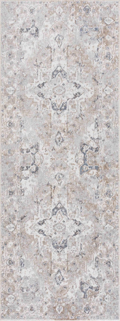 Traditional Design Peach, Ivory, Silver and Charcoal Machine Washable Multi size Rug - The Rug Decor