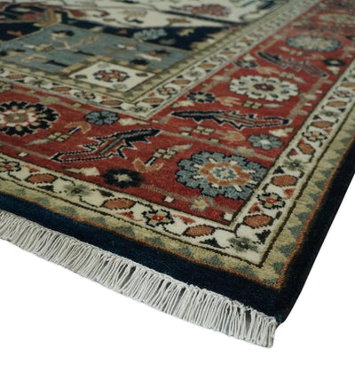 Traditional Floral 9.9x14 Hand knotted Premium Fine Brown, Black and Ivory wool Area Rug - The Rug Decor