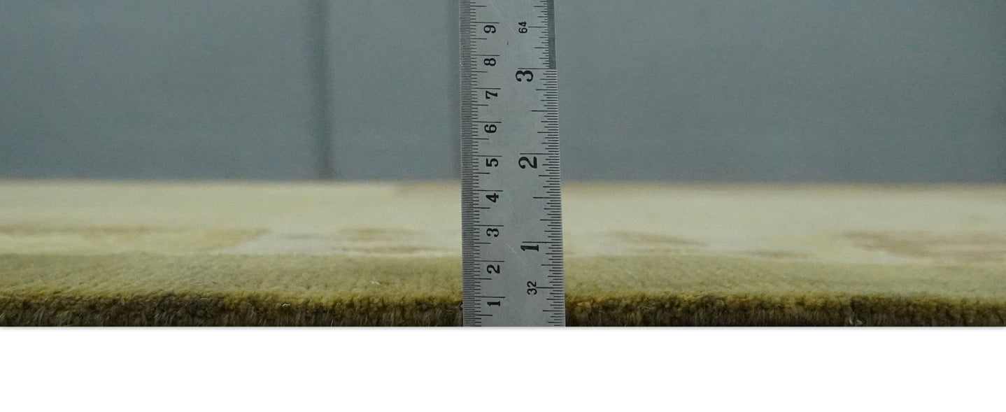 Traditional Floral Block Design Olive, Green and Brown Hand knotted 6x8 wool Area Rug - The Rug Decor