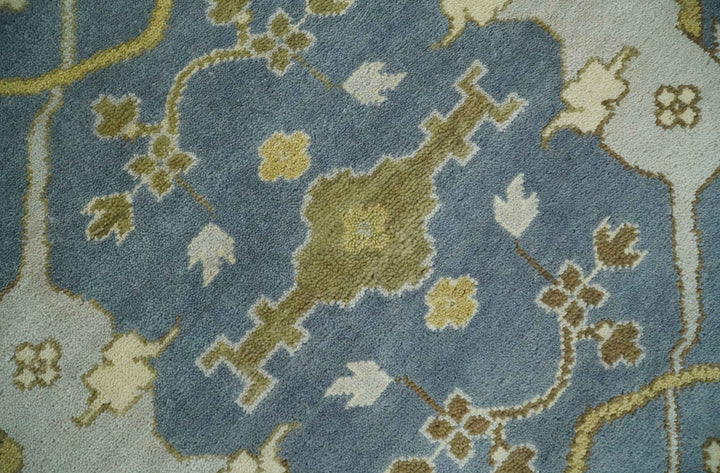 Traditional Hand Knotted 8x10 Oriental Oushak Silver, Ivory and Beige Wool Area Rug | TRDCP1168810 - The Rug Decor