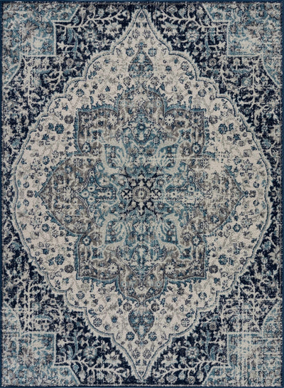 Traditional Heriz Beige, Blue and Gray Premium look Medallion Area Rug - The Rug Decor