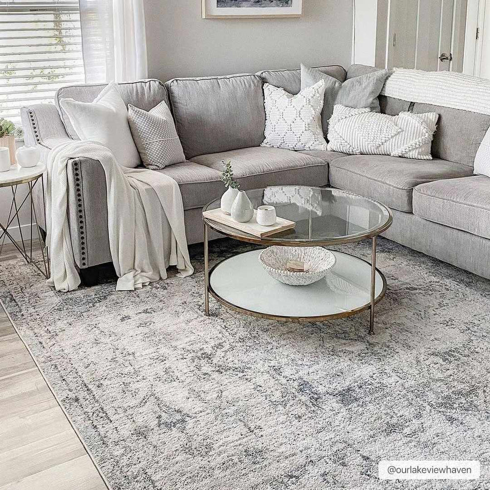Traditional Heriz Design Beige, Blue and Brown Medium Pile Area Rug - The Rug Decor