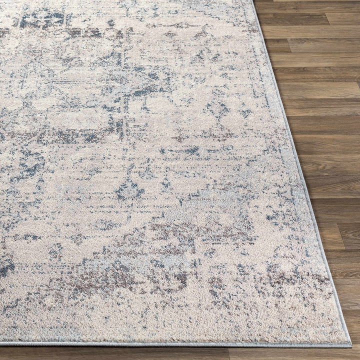 Traditional Heriz Design Beige, Blue and Brown Medium Pile Area Rug - The Rug Decor