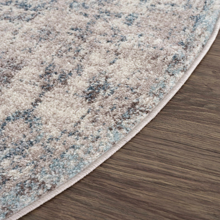 Traditional Heriz Design Beige, Blue and Brown Medium Pile Area Rug - The Rug Decor