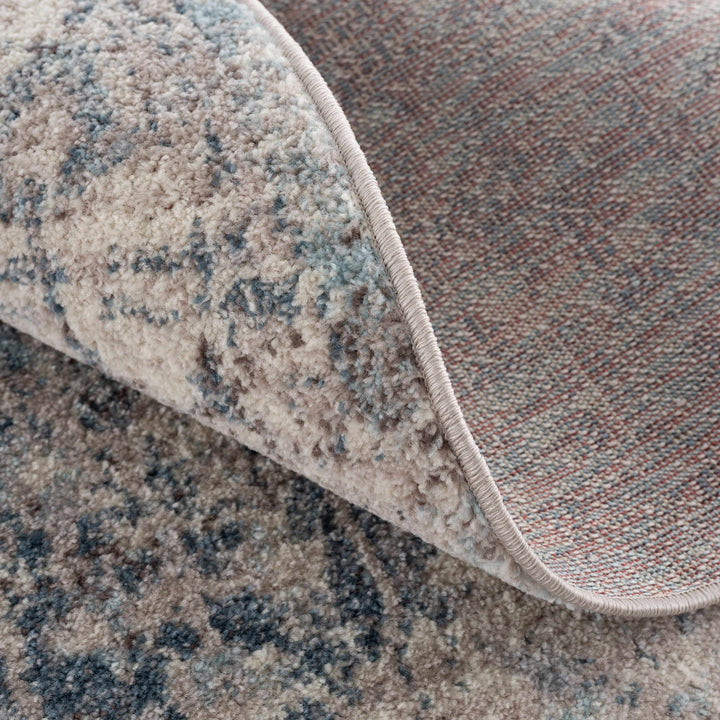 Traditional Heriz Design Beige, Blue and Brown Medium Pile Area Rug - The Rug Decor
