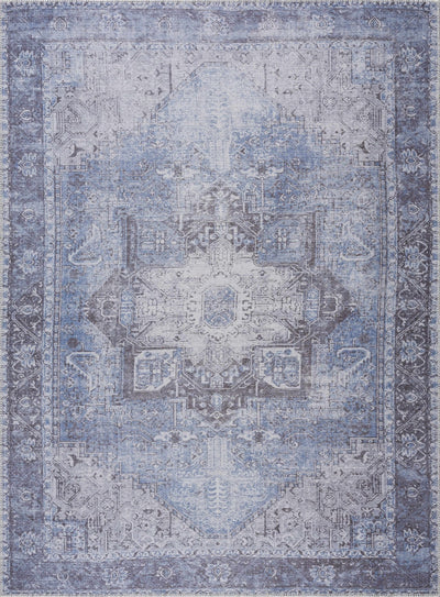 Traditional Heriz Design Blue and Brown Low pile Multi Size Area Rug - The Rug Decor