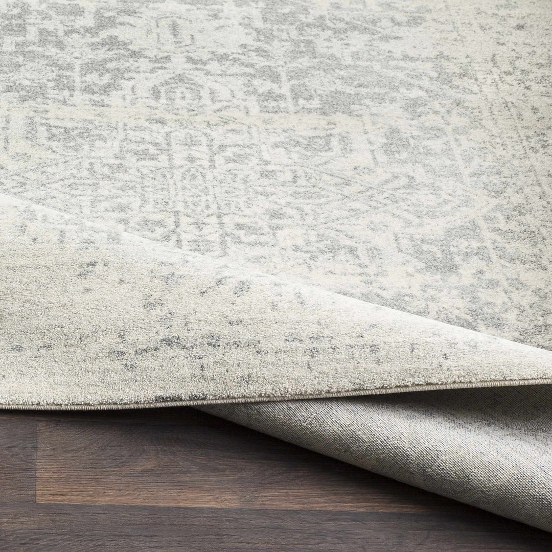 Traditional Heriz Design Gray and Beige Medallion Area Rug - The Rug Decor