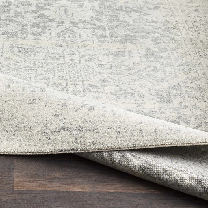 Traditional Heriz Design Gray and Beige Medallion Area Rug - The Rug Decor