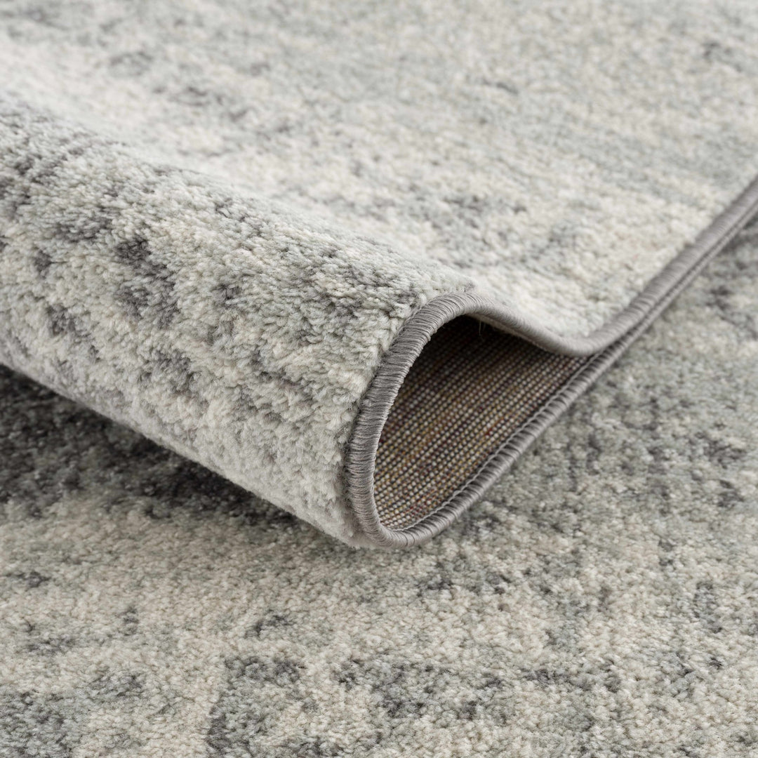 Traditional Heriz Design Gray and Beige Medallion Area Rug - The Rug Decor