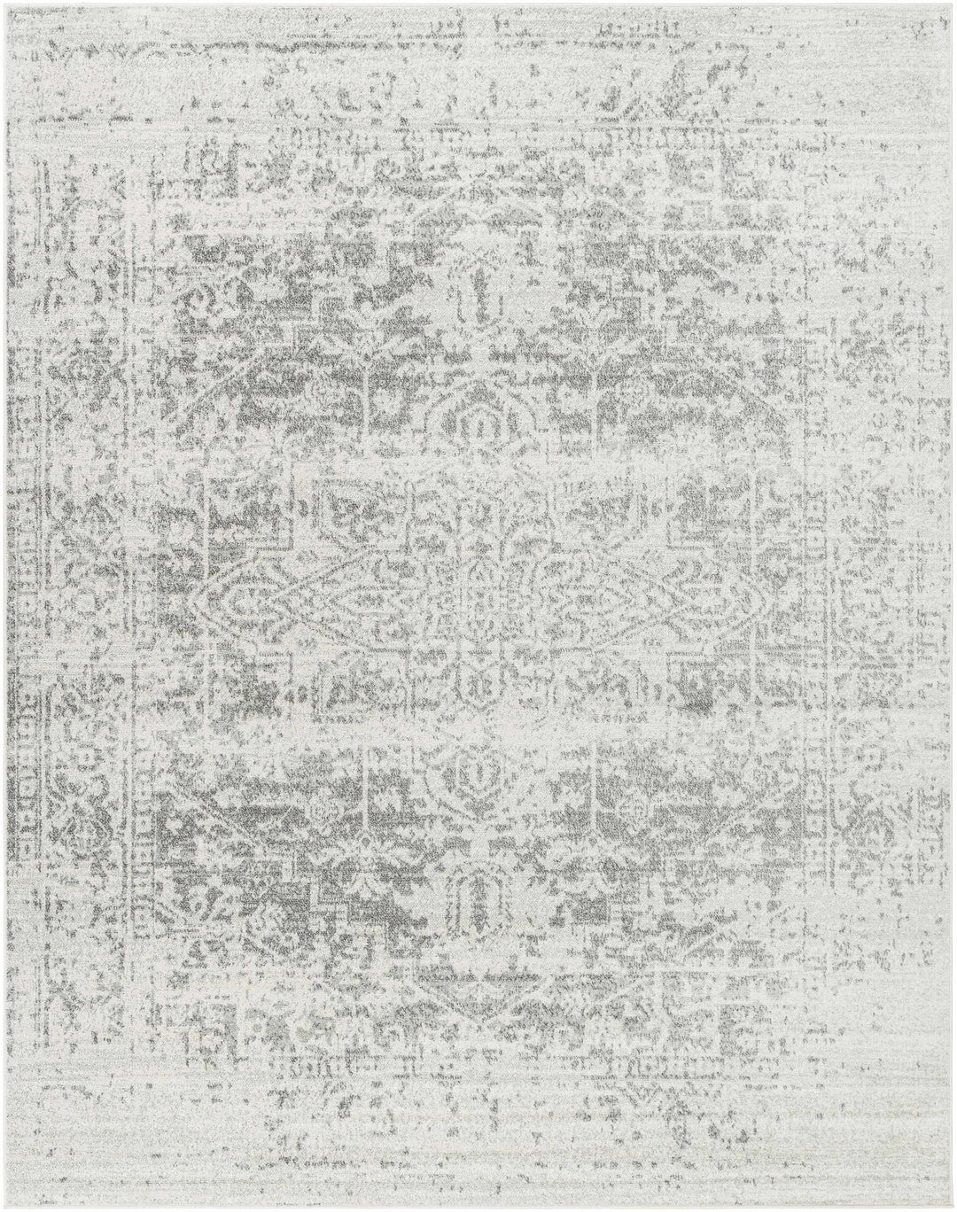 Traditional Heriz Design Gray and Beige Medallion Area Rug - The Rug Decor