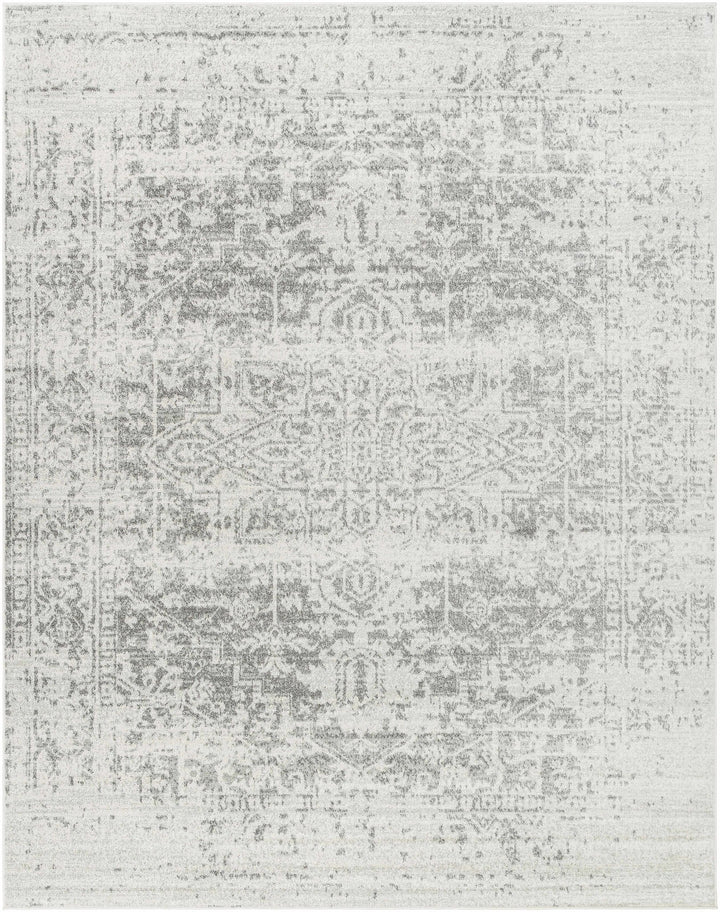 Traditional Heriz Design Gray and Beige Medallion Area Rug - The Rug Decor