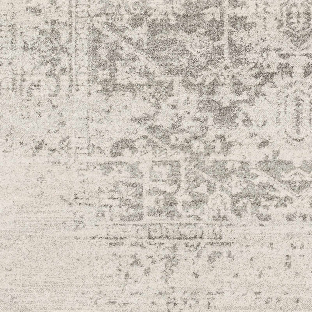 Traditional Heriz Design Gray and Beige Medallion Area Rug - The Rug Decor