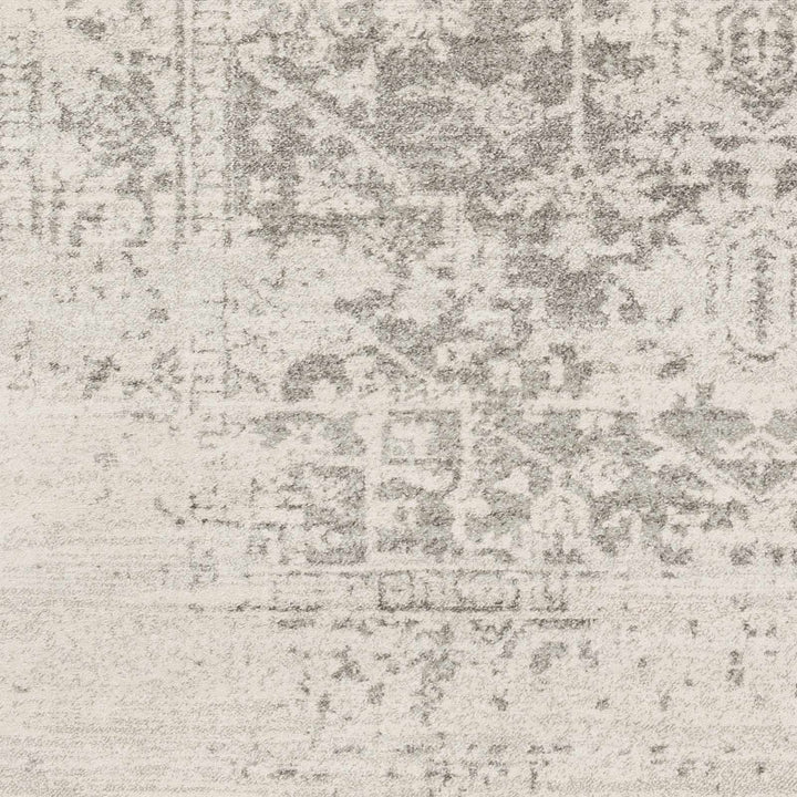 Traditional Heriz Design Gray and Beige Medallion Area Rug - The Rug Decor