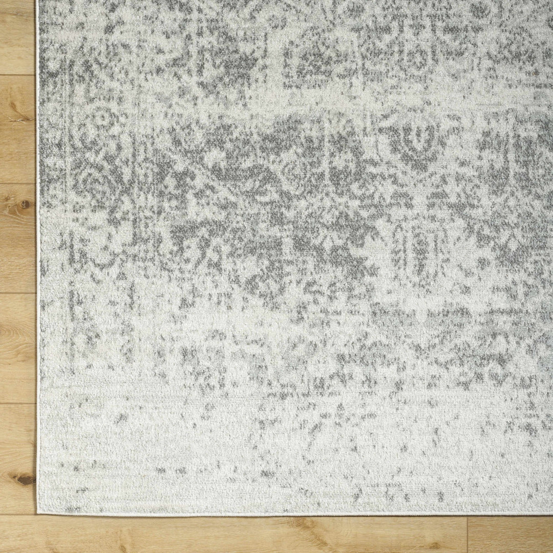 Traditional Heriz Design Gray and Beige Medallion Area Rug - The Rug Decor