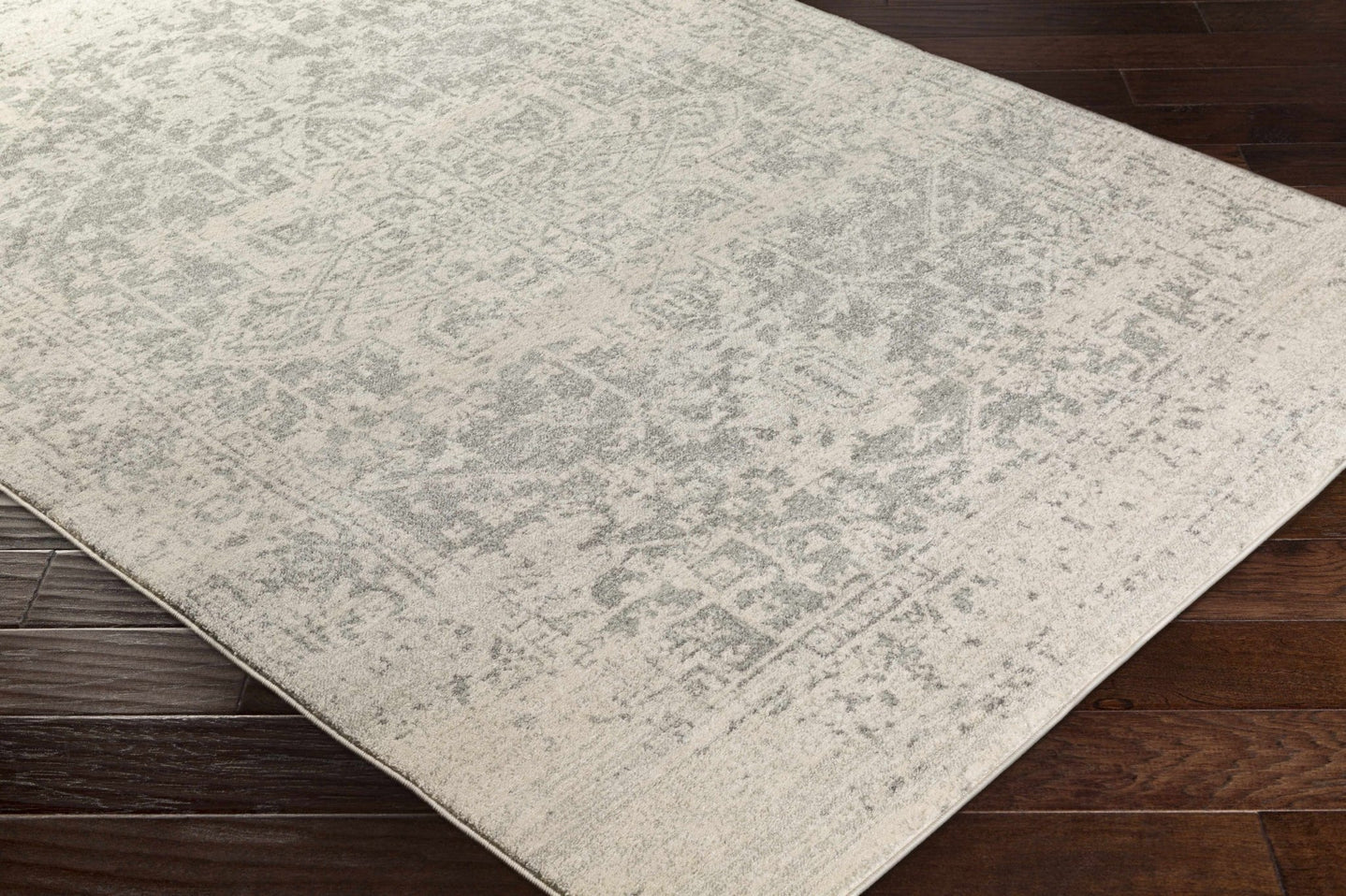 Traditional Heriz Design Gray and Beige Medallion Area Rug - The Rug Decor