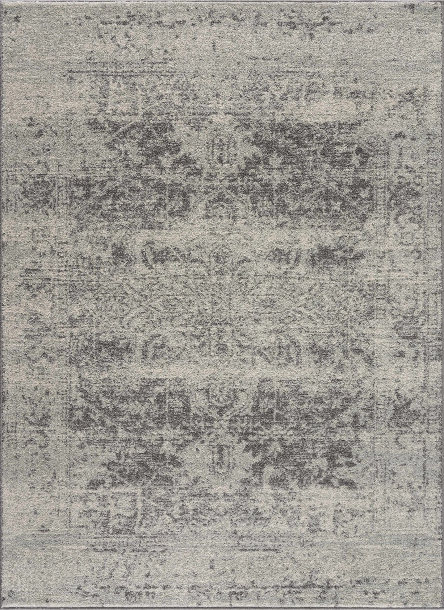 Traditional Heriz Design Gray and Beige Medallion Area Rug - The Rug Decor