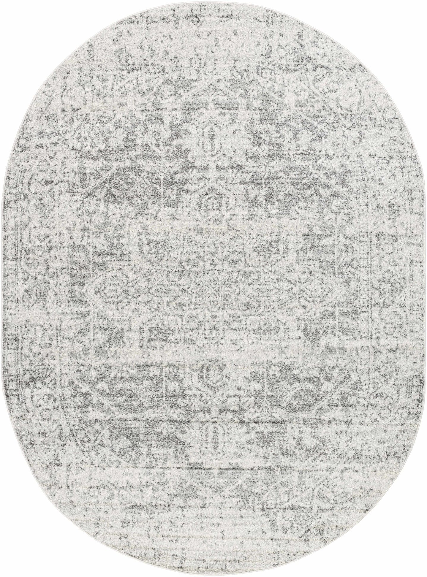 Traditional Heriz Design Gray and Beige Medallion Area Rug - The Rug Decor