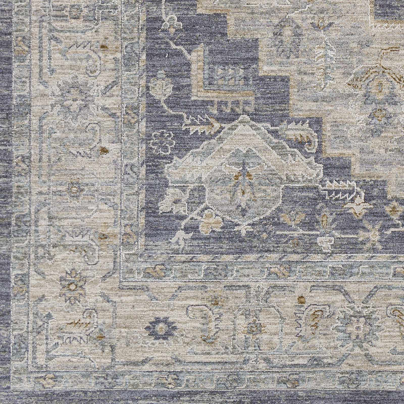 Traditional Heriz Medallion Design Charcoal, gray and Beige Medium pile Area rug - The Rug Decor