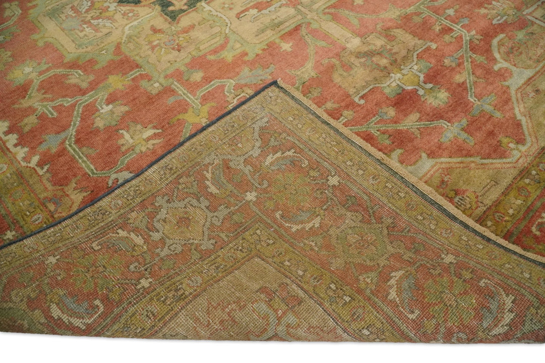 Heriz Area Rug Traditional Heriz Design Rust And Brown Hand Knotted Fine Wool Area Ru ...