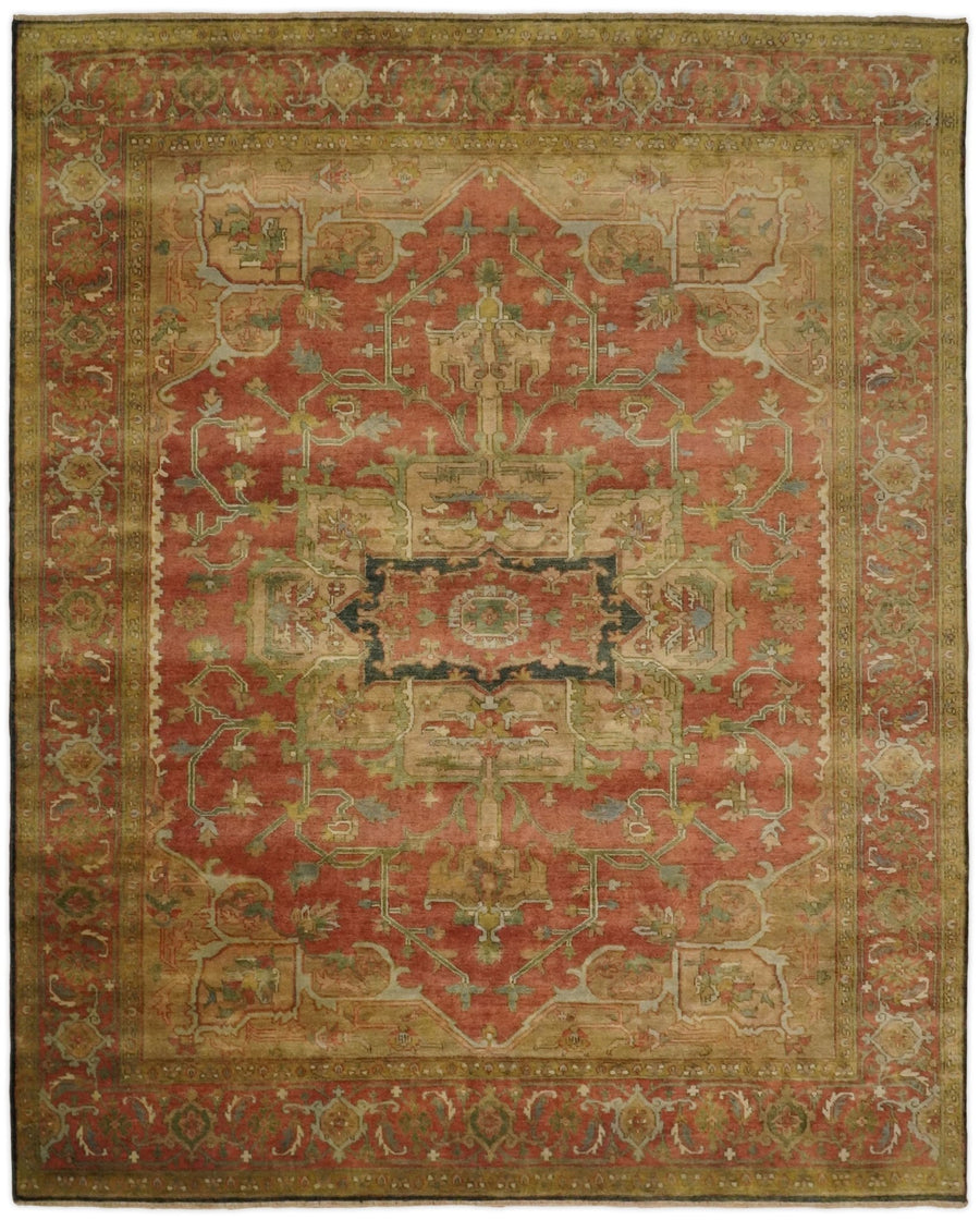Traditional Heriz Serapi Handmade Fine Wool Area Rug | TRD753810 - The Rug Decor