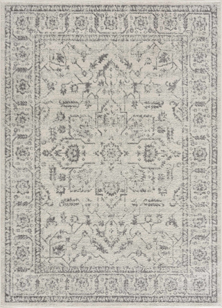 Traditional Medallion Beige and Gray Low Pile Indoor Area Rug - The Rug Decor