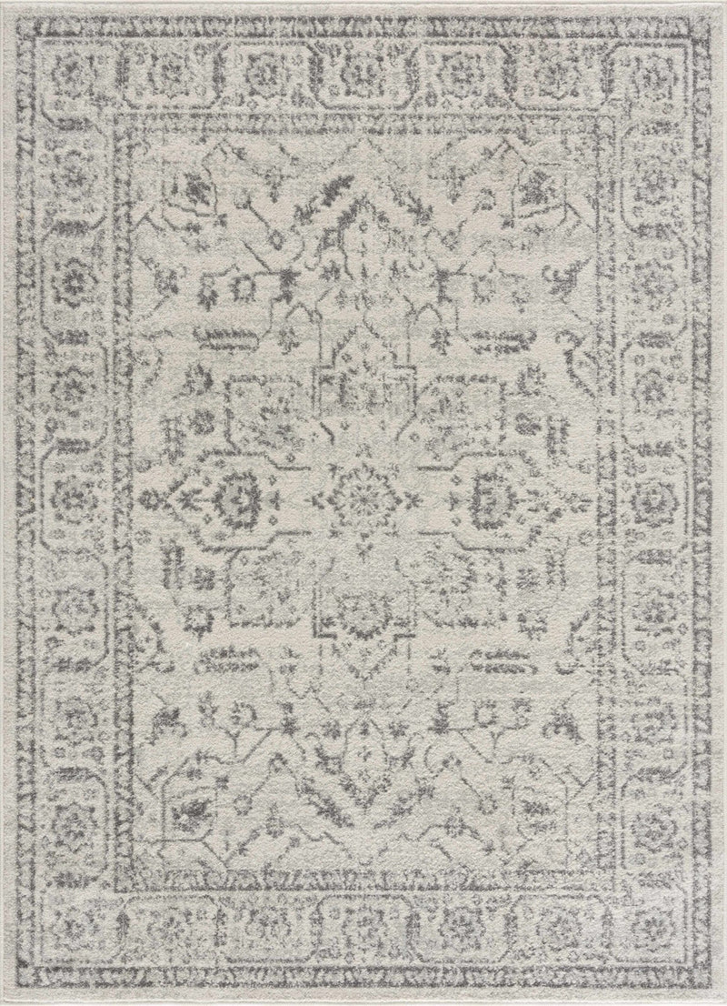 Traditional Medallion Beige and Gray Low Pile Indoor Area Rug - The Rug Decor